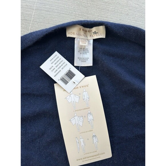 Adrianna Papell Women’s Shug Wrap With Tunnel Sleeves Navy XL/XXL NWT - Picture 8 of 10